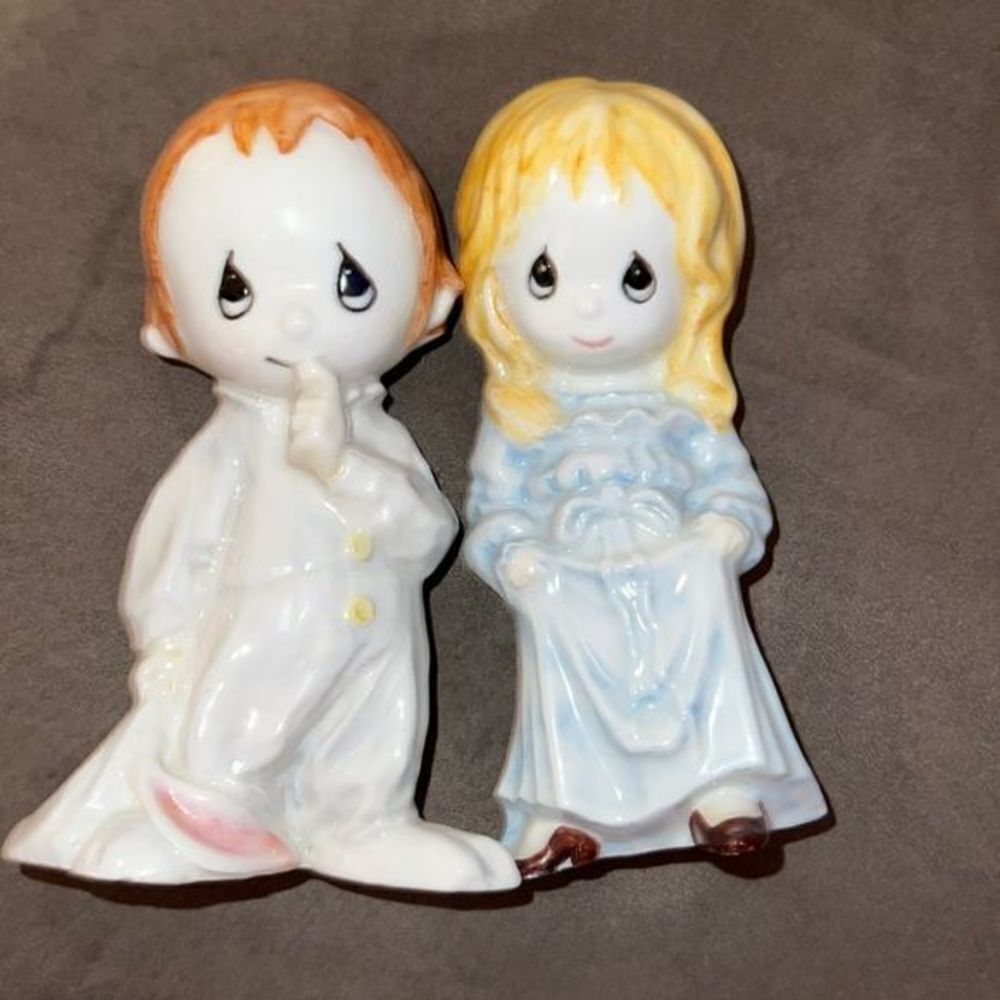 Mid century ceramics boy and girl